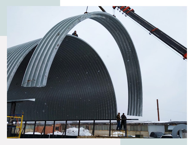 Полукруглые ангары в Жигулёвске